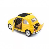 דגם מכונית בוראגו פיאט 500F צהוב 1/24 Bburago Fiat 500F 1965