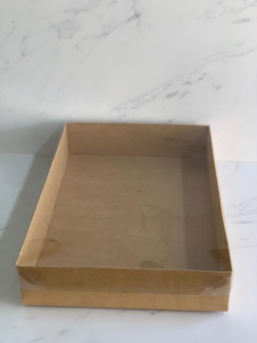 קופסא שקופה 43-30-8 ל 30 קינוחים/ גודל A3- חום טבעי