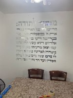 שלט מעוצב של ברכת מזמור לתודה באותיות מובלטות מעץ \פרספקס בגודל 120\130 ס"מ בצבע לבחירה