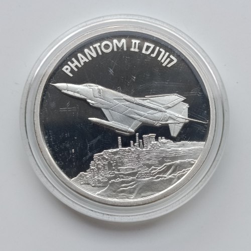 קורנס, פאנטום,PHANTOM מטוסים שעשו היסטוריה- שנת 2004, מדליה כסף/925, 38.7 מ"מ,החברה הממשלתית למדליות