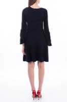 EMPORIO ARMANI Knitted A-Line Dress Wool Blend Ruffle Size S