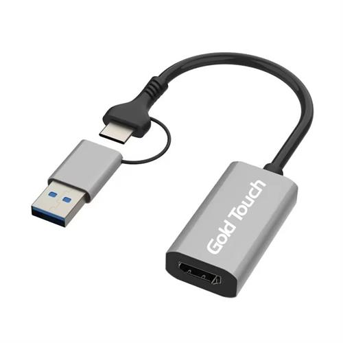כרטיס מסך חיצוני מחיבור USB 3.0/Type-C לכניסת HDMI מבית GoldTouch
