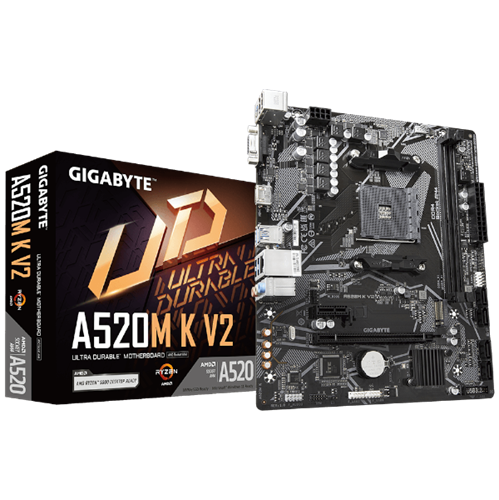 לוח אם Gigabyte AMD A520M K V2 rev 1.1 DDR4 For AM4