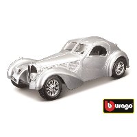 דגם מכונית בוראגו בוגאטי אטלנטיק כסוף 1/24 Bburago Bugatti Atlantic Silver