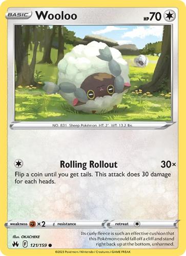 קלף בודד single פוקימון - wooloo - Crown Zenith - 121/159
