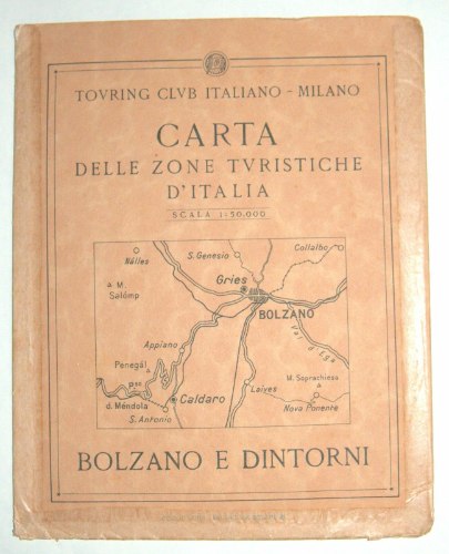 מפת דרכים צפון איטליה דרום טירול בולצאנו והסביבה שנות השלושים TCI