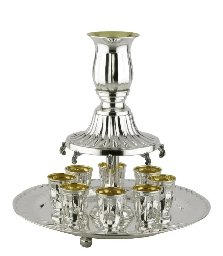 מחלק יין 8 כוסות דגם הלל כסף טהור 925