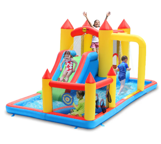 מתקן מתנפח משולב מקפצה ובריכת כדורים | 4.70X2.80X2 מטר | מקט 9751| Happy Hop| קפיץ קפוץ