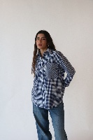 חולצת נריה- משובץ כחול