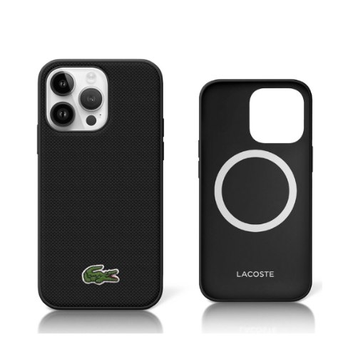 כיסוי יוקרתי מבית Lacoste לאייפון 16 פרו  (iPhone 16 Pro) - שחור עם תמיכת MagSafe