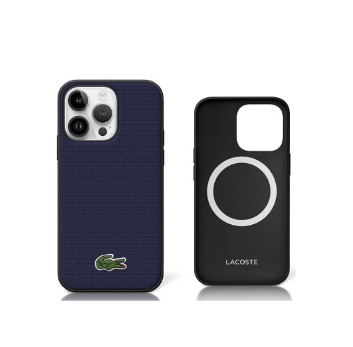 כיסוי יוקרתי מבית Lacoste לאייפון 16 פרו  (iPhone 16 Pro ) - כחול עם תמיכת MagSafe