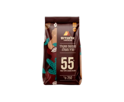 מטבעות שוקולד 55% מריר 250 גרם