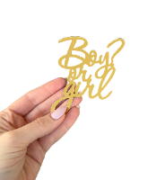 טופר אקריל זהב boy or girl