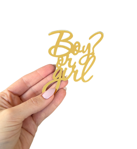 טופר אקריל זהב boy or girl