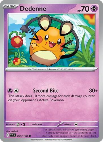 קלף בודד single פוקימון - dedenne - Scarlet & Violet - 095/198