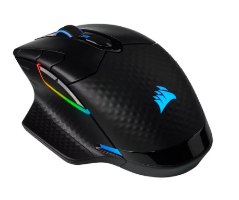 עכבר גיימינג אלחוטי Corsair Dark Core RGB Pro – עכבר שחור עם תאורת RGB כחולה וצבעונית בצד