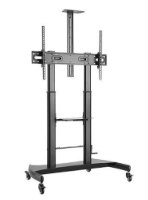 עגלת טלויזיה טלסקופית 60"-100" Lumi TTL06H-610TW – מבט חזיתי על העגלה השלמה עם מתקן לטלויזיה ומדפים