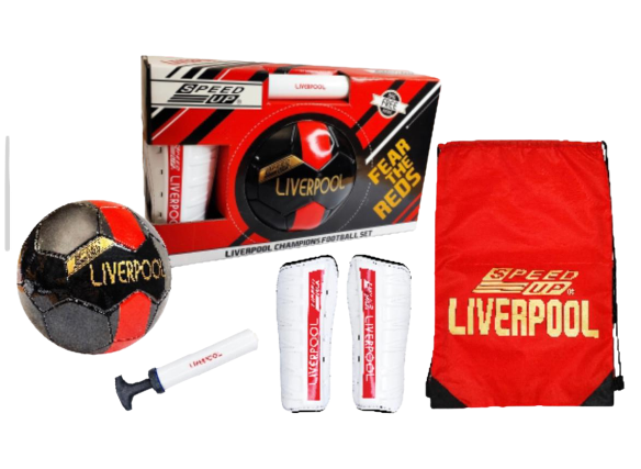 ערכת כדורגל לילדים ליברפול: כדור - תיק- משאבה - ומגנים
