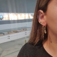 חישוקי זהב טוויסט חצי ישרים 3.5 ס"מ