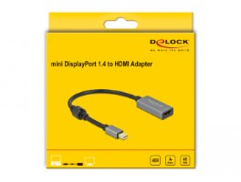 מתאם אקטיבי Delock Active mini DisplayPort 1.4 to HDMI Adapter 4K with HDR