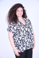חולצת סאן מודפס שחור לבן