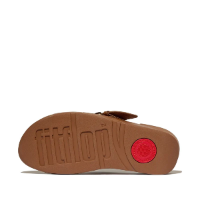 Fit Flop Lulu Resin Buckle Cross Slides פיט פלופ לולו אבזם קרוס חום