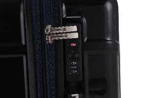 סט 3 מזוודות איכותיות פוליקרבונט TESLA עם מנעול TSA - צבע שחור