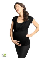 חולצת הריון רבידה שרוול קצר של חברת NursingAnywear