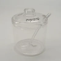 כלי דבש פלסטיק שקוף