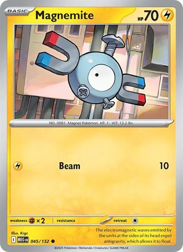 קלף בודד single פוקימון - magnemite - Mega Evolution - 045/132