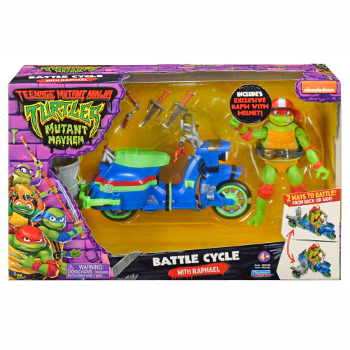 צבי הנינג'ה סרט דמות + רכב מעורב - Turtles Battle Cycle With Raphael