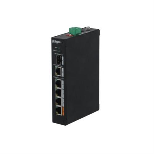 DAHUA סוויץ מוקשח 60W POE 4 פורטים + פורט SFP