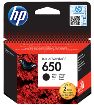 ראש דיו מקורי HP 650 - שחור