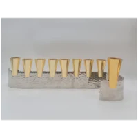 חנוכייה אלומיניום רקוע קונוס צבוע