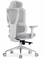 כיסא משרד ארגונומי צבע אפור Sitplus Clover – כיסא אפור-לבן עם גב רשת במבט אחורי צדדי