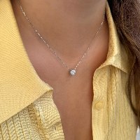 שרשרת סוליטר יהלום מעבדה 1 קראט
