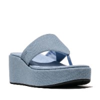 כפכף פלטפורמה וודג' תכלת פיטפלופ FITFLOP