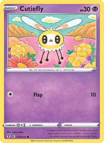 קלף בודד single פוקימון - cutiefly - Evolving Skies - 078/203