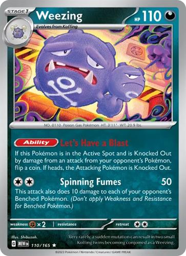 קלף בודד single פוקימון - weezing - 151 - 110/165