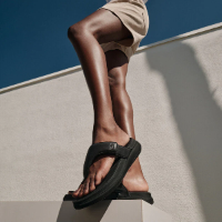 Fit Flop F-Mode Go Adjustable Flatform Toe Post Sandals All Black כפכפי נשים פיט פלופ שחור