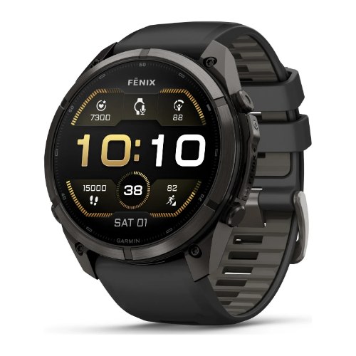 שעון חכם גרמין פניקס 9 Garmin Fenix 9 Pro 51mm Carbon Gray DLC Titanium – Black/Pebble Gray Silicone