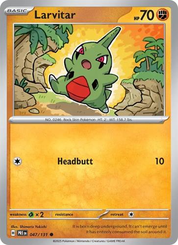 קלף בודד single פוקימון - larvitar - Prismatic Evolutions - 047/131
