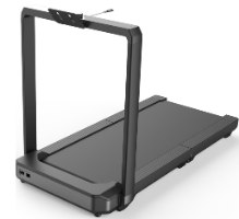 הליכון מתקפל WalkingPad MX16 – מכשיר כושר שחור עם מסגרת ומסלול ריצה על רקע לבן
