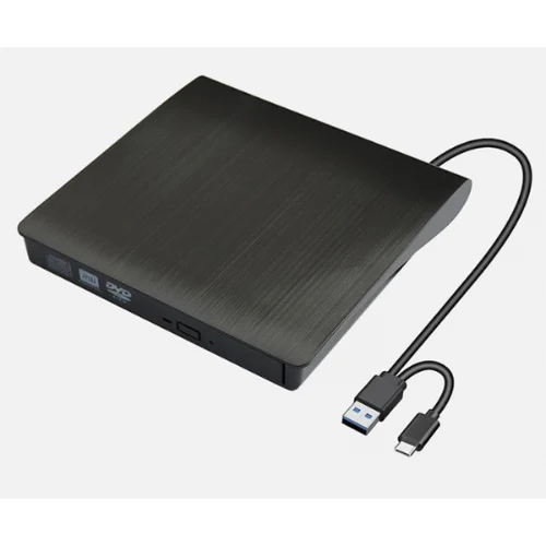 צורב DVD חיצוני בצבע שחור  DVD Slim External RW USB 3.0 and USB Type -C