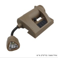 פנס טקטי מתחבר לקסדה עם מסילה