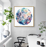 "מנדלת השחר" תמונת קנבס של מנדלה צבעונית בעיצוב ייחודי ובלעדי | תמונת אוירה רוחנית לבית ולקליניקה