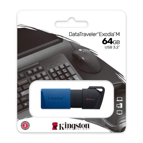 ז. נייד Kingston DataTraveler Exodia M 64GB USB3.2 gen1 BLK/Blue
