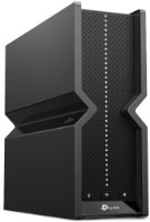 ראוטר גיימינג TP-Link BE9300 Tri-Band Wi-Fi 7 Archer BE550 – ראוטר שחור עומד עם פס נורות לד בחזית