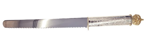 סכין לחלות שבת- ויקטורינוקס  ידית כתר מוזהב  victorinox Z1 כסף טהור 925