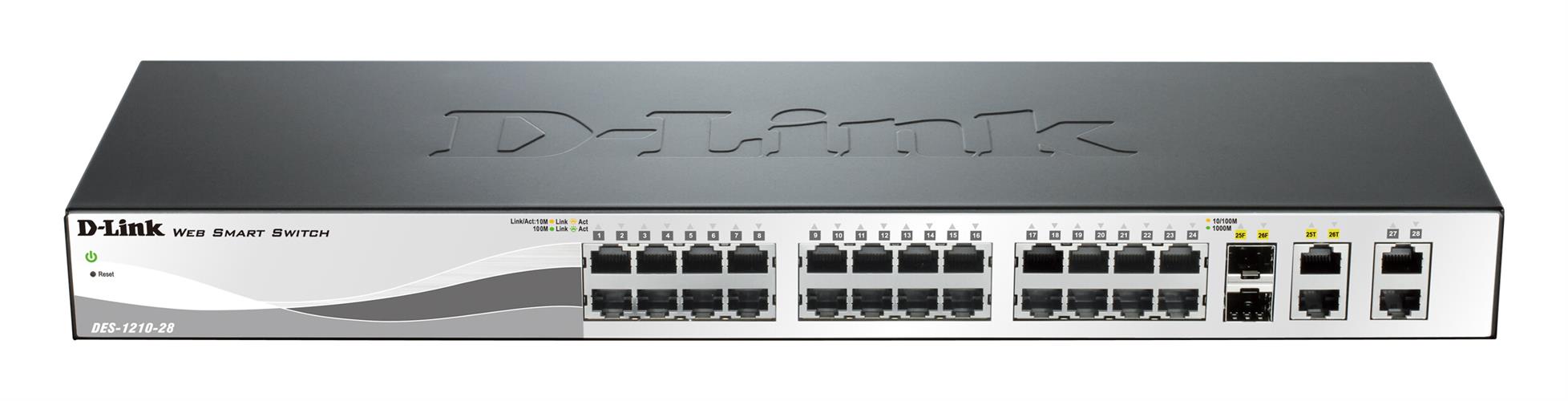 Switch 24 Port 10/100 + 2 x Giga ports + 2 Combo SFP/Giga ports, L2 managed
